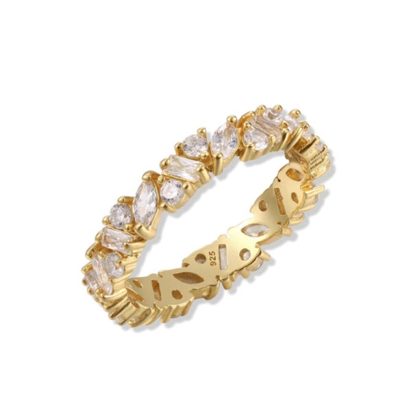 CRYSTAL DROP BAND RING - Ermoleve
